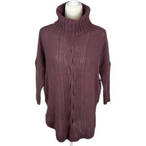 Express Purple Turtleneck Cable Knit Sweater Size S/P